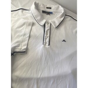 Men's J. Lindeberg White Golf/Active Wear Polo Shirt- Size‎ L